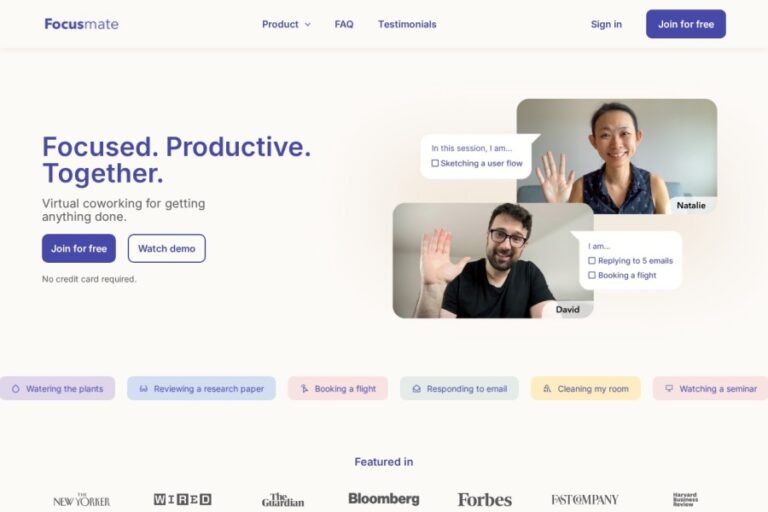 Focusmate website