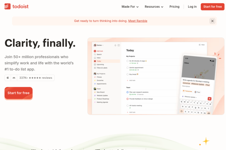 Todoist website